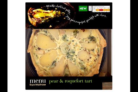 Menu from Waitrose - Pear and Roquefort Tart